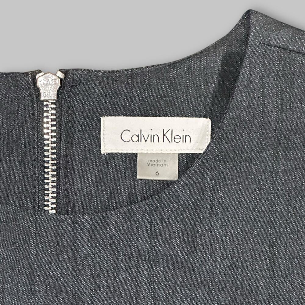 Calvin Klein Sleeveless Sheath Dress Dark Denim Blue/Gray – Women’s Size 6 - Picture 3 of 4